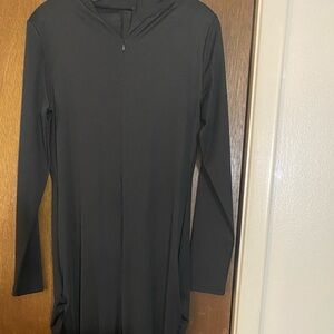 All Black Ruched Long Sleeve Jumpsuit